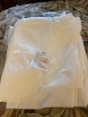 BAG OF 6 Medical Disposable White Lab Coats Gowns Knitted Cuffs and Collar Sz XL - Image 1 of 4
