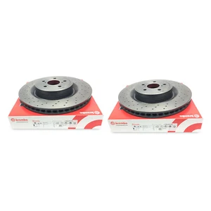 Brembo Set of 2 Front Cross Drilled Coated PVT Rotors for Lexus IS-F 09.A300.11 - Picture 1 of 7