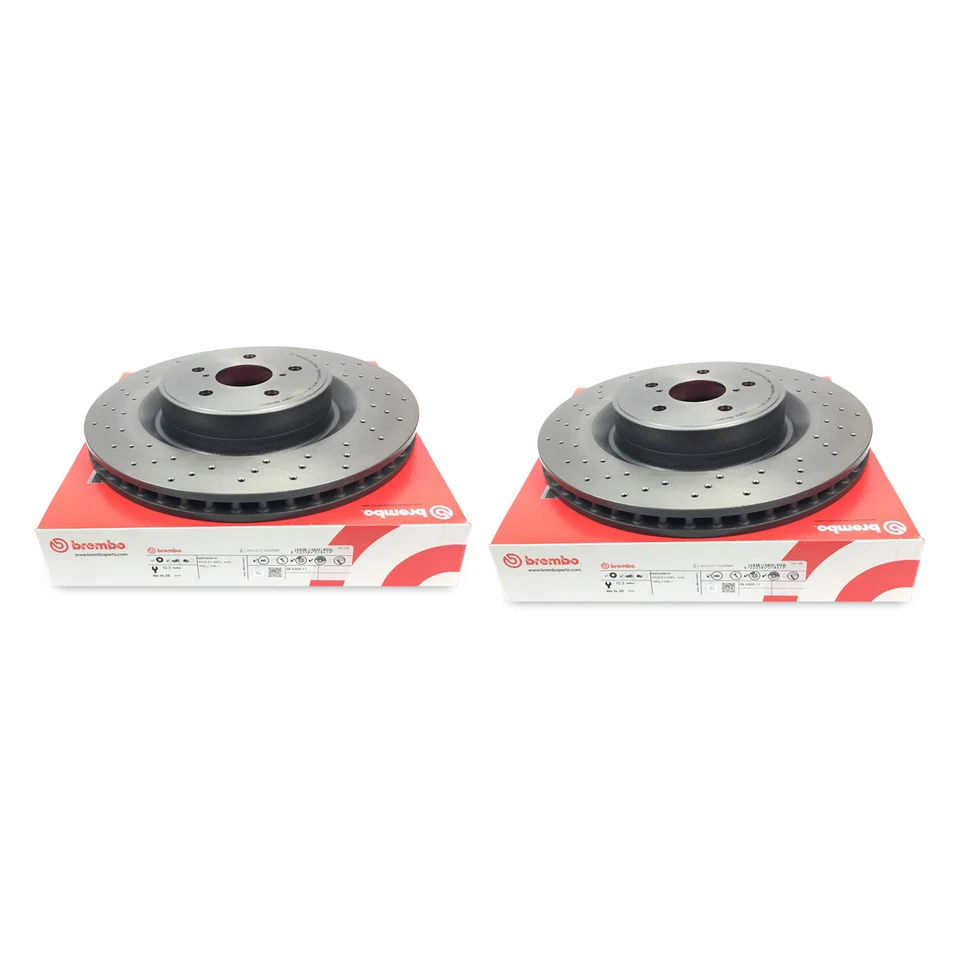 Brembo Set of 2 Front Cross Drilled Coated PVT Rotors for Lexus IS-F 09.A300.11 - Image 1 of 4