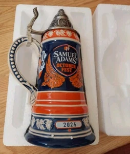 NEW 1 Liter Ceramic SAMUEL ADAMS Octoberfest 2024 Limited Edition 12" Beer Stein - Picture 1 of 6
