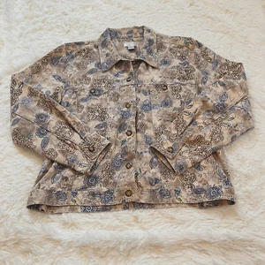 Christopher Banks Womens Jacket Large Paisley Floral Western Boho Cotton 13821 - Picture 1 of 9