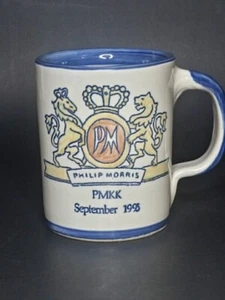 Vintage Philip Morris Advertising Mug Signed Louisville Pottery 1985 Made In USA - Picture 1 of 8
