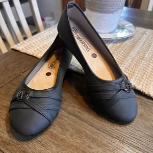 Harborsides Alina Memory Foam Comfort Ballet Flats Wide Width Black 7.5W - Picture 1 of 10