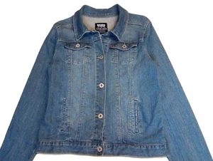 13/15 Youth XL Levi's Trucker Jacket Blue Denim Cotton Blend Stretch from 2013 - Picture 1 of 24