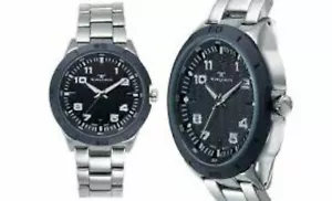 NEW Tavan 9414 Men's Privateer Silver Bracelet Black Dial Watch slick classy - Picture 1 of 1