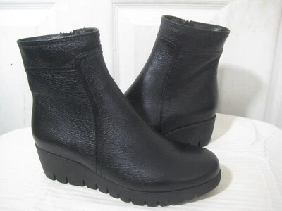 Zapatos botín La Canadienne Token de cuero granulado negro para mujer talla 6 M. Foto 1 de 4