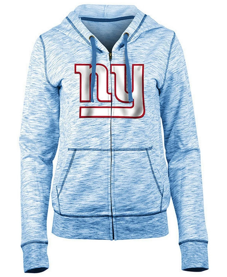 5th & Ocean NFL 纽约巨人队太空染料全拉链连帽衫 M L XL(10/11A) — 第 1/1 张图片