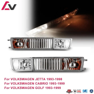 Pair Fog Lights for 1993-1998 Volkswagen Golf/Jetta/Cabrio Bumper Lamp Clear Set — 第 1/4 张图片