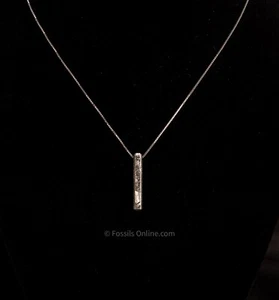 Muonionalusta Meteorite Pendant Stick With Necklace .925 #48 - Picture 1 of 2