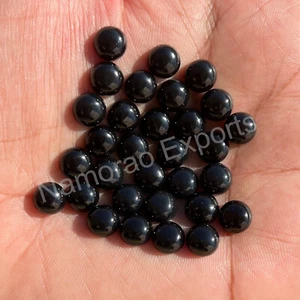 Natural Black Onyx Round 3x3 mm to 20x20 mm Cabochon Loose Gemstone Lot - Picture 1 of 7