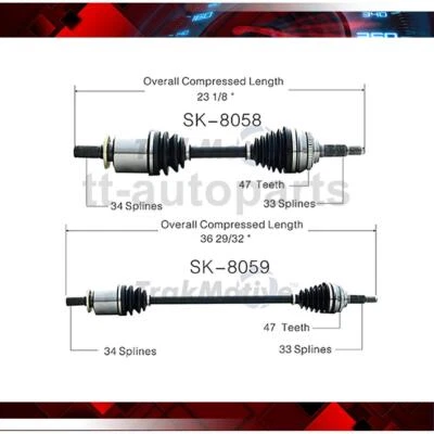 Eje CV delantero izquierdo derecho Chevrolet Optra 2004-2009 2x TrakMotive Foto 1 de 3