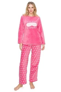 Do Not Disturb Fuzzy Lounge Pajama Set Pants and Shirt - Picture 1 of 4