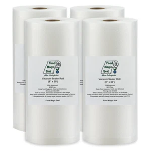 Vacuum Sealer Storage Bags 4-8"x50' Rolls Food Magic Seal - Great $$ Saver! - Picture 1 of 9