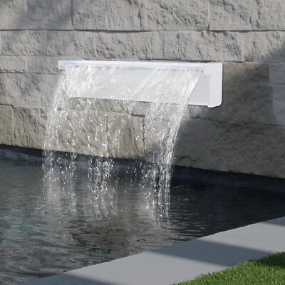 瀑布亚克力池塘瀑布溢出道照明游泳池溢流道喷泉 + 遥控器 — 第 1/4 张图片