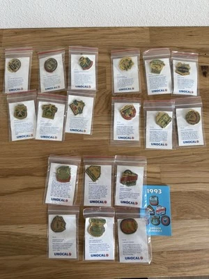 Vintage Los Angelas LA Dodgers Unocal Pin Series Lot ‘90 ‘91 ‘92 VTG Pins Qt. 18 - Image 1 of 4