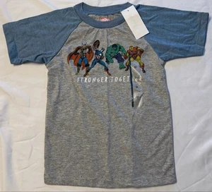 Jungen Marvel grau blau Stronger Together Kurzarm T-Shirt 5T - Bild 1 von 4