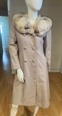 60'S LORENDALE WOOL RABBIT FUR TRIM COAT  SOLD BY STIX BAER & FULLER SZ S SMALL - Image 1 of 4