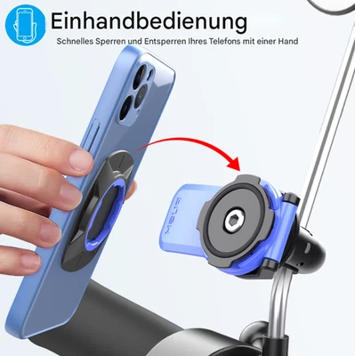 Motorrad Fahrrad Telefon Halter Stoßdämpfer Quad Lock MTB Lenker Telefon Stän... - Bild 1 von 4