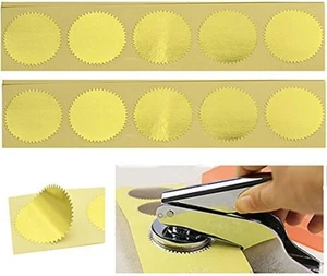 100pcs Gold Embossed Foil Blank Certificate Self-Adhesive Sealing Stickers - ... - Picture 1 of 1