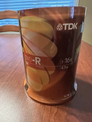 100 Pack TDK DVD-R 4.7GB 120min 16X Recordable Blank Video Discs - Sealed - Image 1 of 4