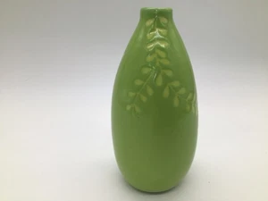 Pottery Small Round Green Bud Vase Ceramic Decor 6” - Picture 1 of 6