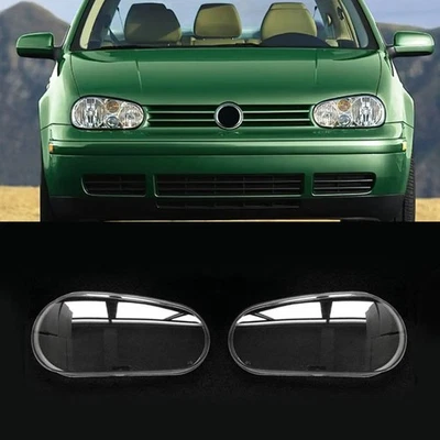 ✈Un par de cubiertas de lente transparentes para faros delanteros para Volkswagen Golf MK4 GTI 1999-2005 Foto 1 de 4