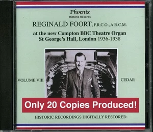 REGINALD FOORT CD - Volume 8 (2023 Phoenix Historic) Only 20 Copies Produced! - Picture 1 of 5