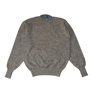 Vintage Pendleton Shetland Wool Jumper Grey Knit Sweater Pullover Roundneck L - Picture 1 of 5