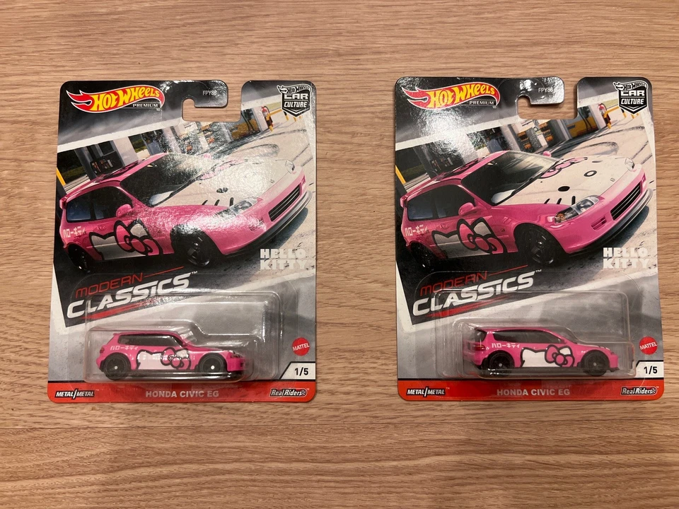 Hot wheels Honda Civic EG Hello Kitty livery Modern Classics 2021 on Real Riders - Image 1 of 1