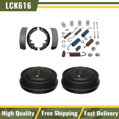 Kit de herrajes de tambores de freno y zapatas de freno traseros para Ford E-100 Econoline 1977-1983 Foto 1 de 4