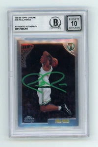 Paul Pierce 1998-99 Topps Chrome #135 Rookie RC Signed Beckett BAS BGS 10 Auto - Picture 1 of 1