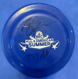 NBC SIGNED FRISBEE AMERICAN GLADIATOR TITAN MARK ORTEGA AUTOGRAPH RARE - Picture 1 of 3