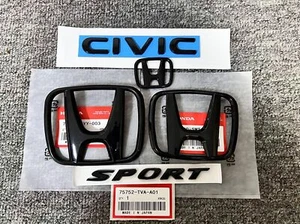 RUEDA TRASERA DELANTERA NEGRA BRILLANTE EMBLEMA H PARA HONDA CIVIC SEDÁN 2022-2024 - Imagen 1 de 5