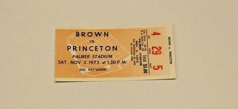 1973 PRINCETON TIGERS VS BROWN BEARS NCAA FOOTBALL TICKET GOOD CONDITION RARE Cover