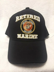 United States Retired Marine Baseball Cap Adjustable Black NEW! FREE SHIPPING! - Picture 1 of 1