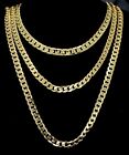 3pc Layered Set 20' 24' 30' Cuban Links 14k Gold Plated Hip Hop 7mm Necklaces 
