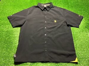 Nike Dri-Fit Men's Short Sleeve Button Front Shirt Size Large Black