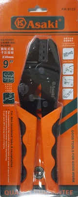 ASAKI AK-9122 Ratchet Non Insulated Lug Spade Pin Terminal Cable Wire Crimper  - image 1 of 4