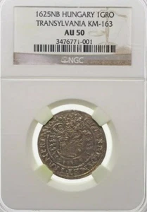 1625 NB Transylvania. Silver Groschen, KM-163, NGC AU50. Baia Mare Nagybanya  - Picture 1 of 2