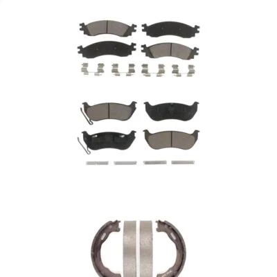 For Ford Explorer Sport Trac Front Rear Ceramic Brake Pads And Parking Shoes Kit - Image 1 of 4