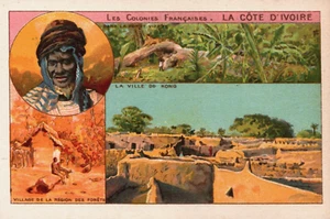 Tarjeta Victoriana Les Colonies Françaises Costa de Marfil De Colección L1 - Imagen 1 de 2