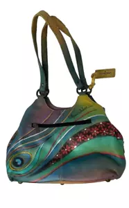 Anuschka Peacock Handbag With Two Wallets - Picture 1 of 6