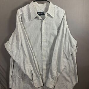 Robert Talbott Shirt Adult XL 17 1/2 36 Brown White Check Long Sleeve  Mens 864