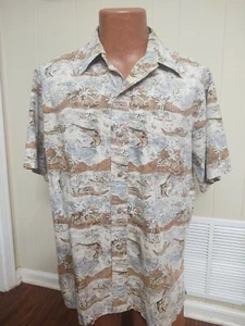 Kahala Mens Multi Color Swordfish Camp Hawaiian Shirt Size L - Picture 1 of 9