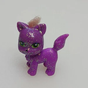 Polly Pocket Purple Glitter Cat Glitz Glam Pet With Hair Toy Figurine 2007 - Picture 1 of 7