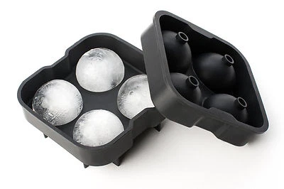 Durable Easy Ice Ball Maker Silicon Mold Tray Large 4 x 4.5 cm, Black - Image 1 of 4