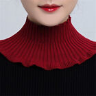 Ladies Turtleneck Knitted False Collar Ruffles Removable Windproof Wrap Cover