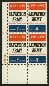 #1267 5c Salvation Army, Plate Block [28118 LL] Mint **ANY 5=FREE SHIPPING** - Picture 1 of 1