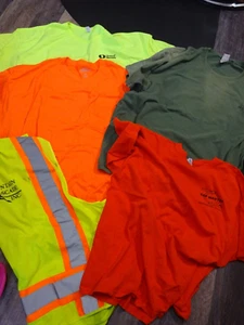 3XL  construction worker 8 t-shirts & 1 Safety Vest - Yellow short sleeve 3X - Picture 1 of 15