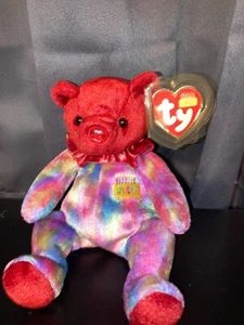 TY Beanie Baby - JULY POT BELLY BIRTHDAY BEAR - Picture 1 of 1